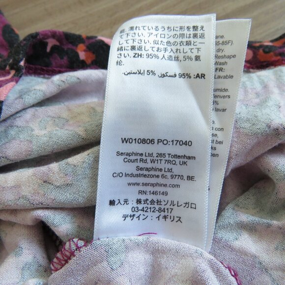 SERAPHINE Bodycon Burg Floral Print Dress Padme Berry Midi Maternity - Size US 6 - Picture 13 of 13